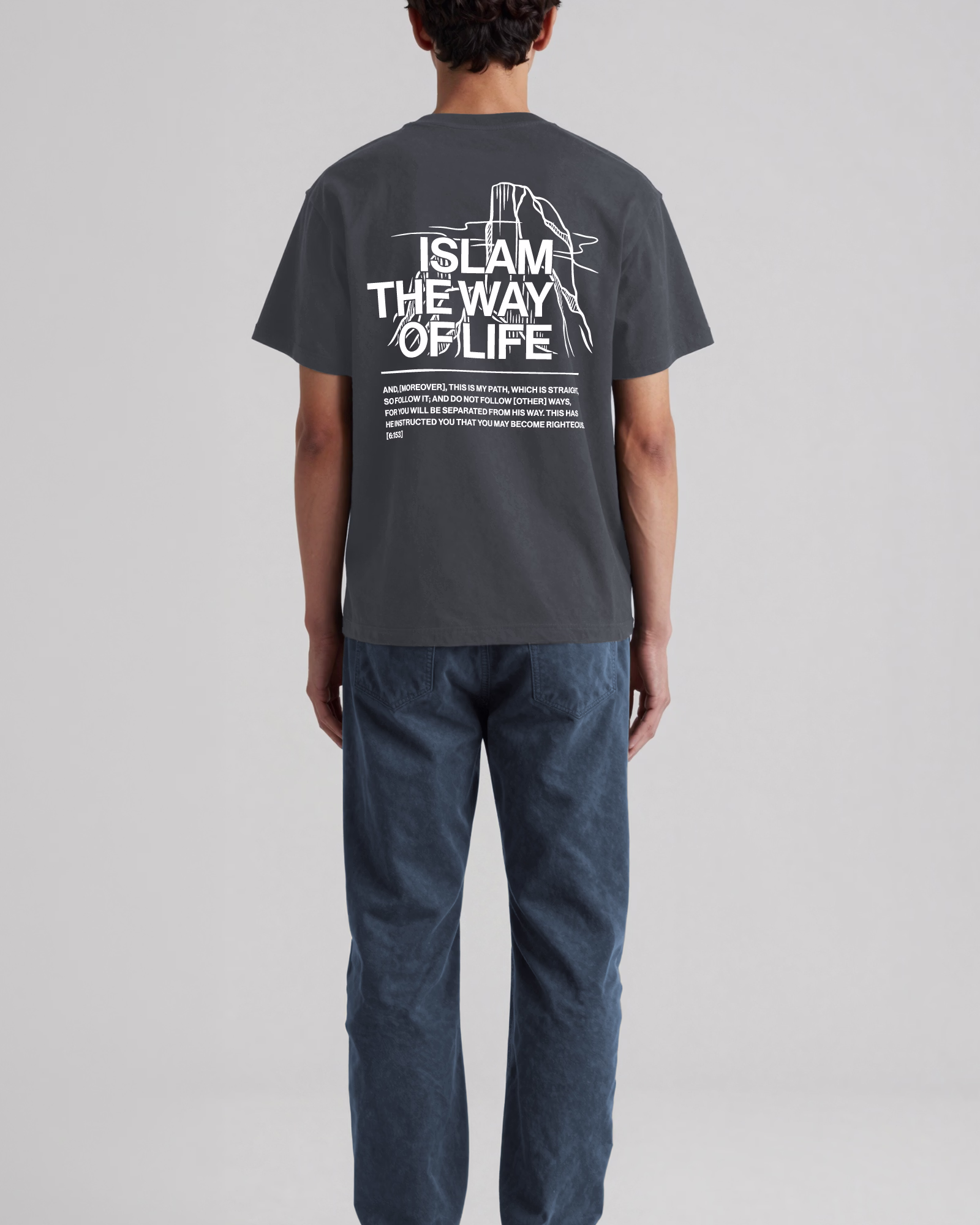 ITWOL Tee - Grey - Short Sleeve - Back - Model - v1