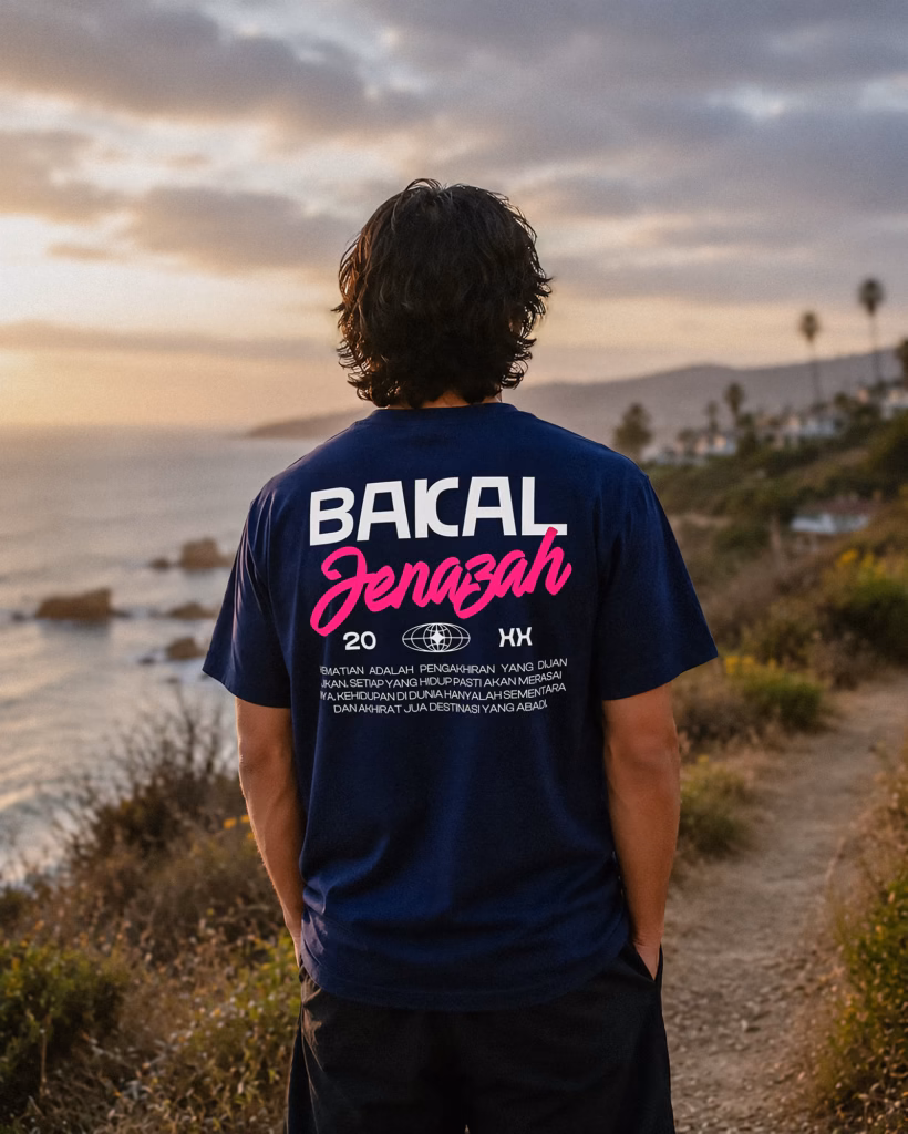 Jenazah Tee - Blue - Short Sleeve - Back - Lifestyle - v1
