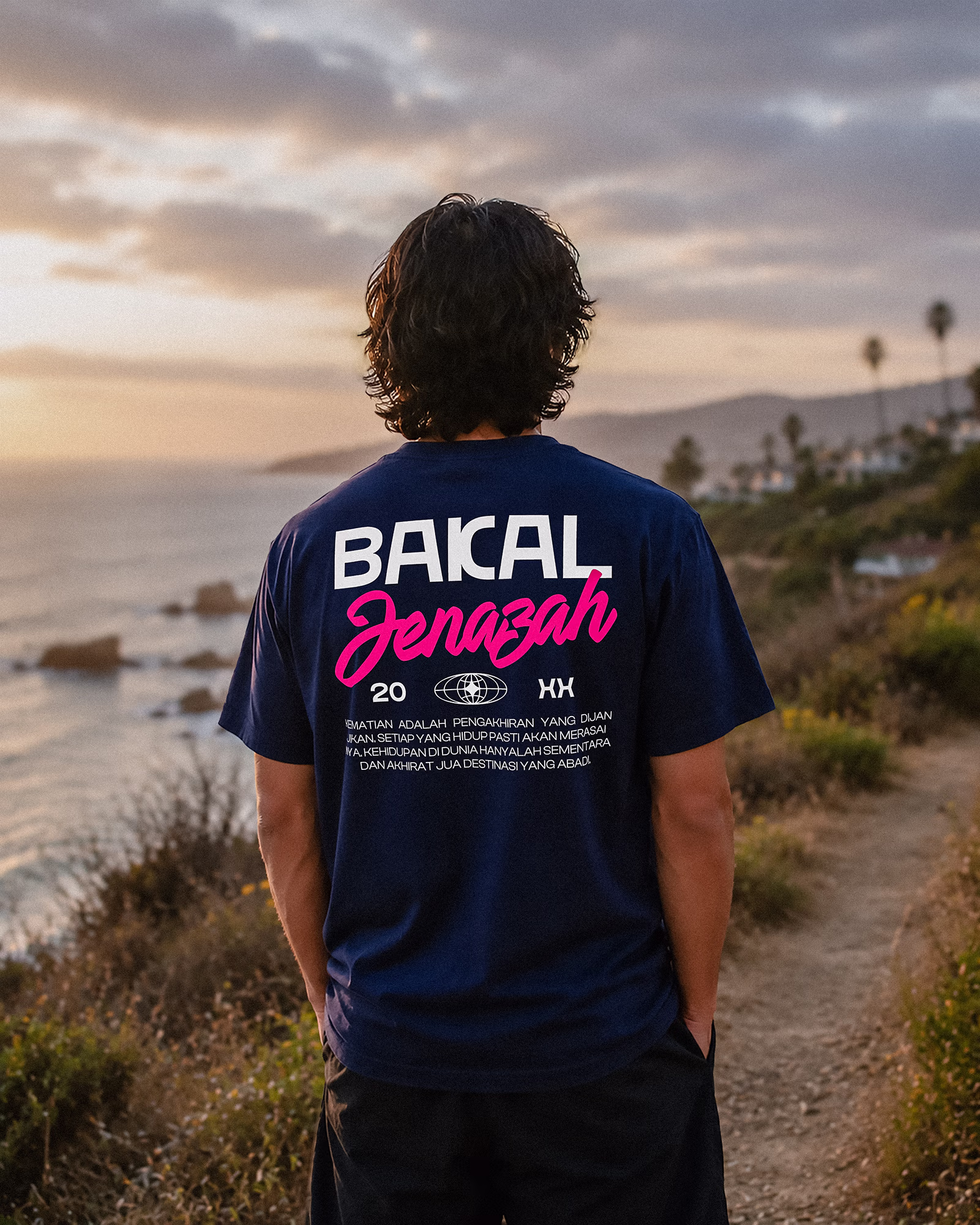 Jenazah Tee - Blue - Short Sleeve - Back - Lifestyle - v1