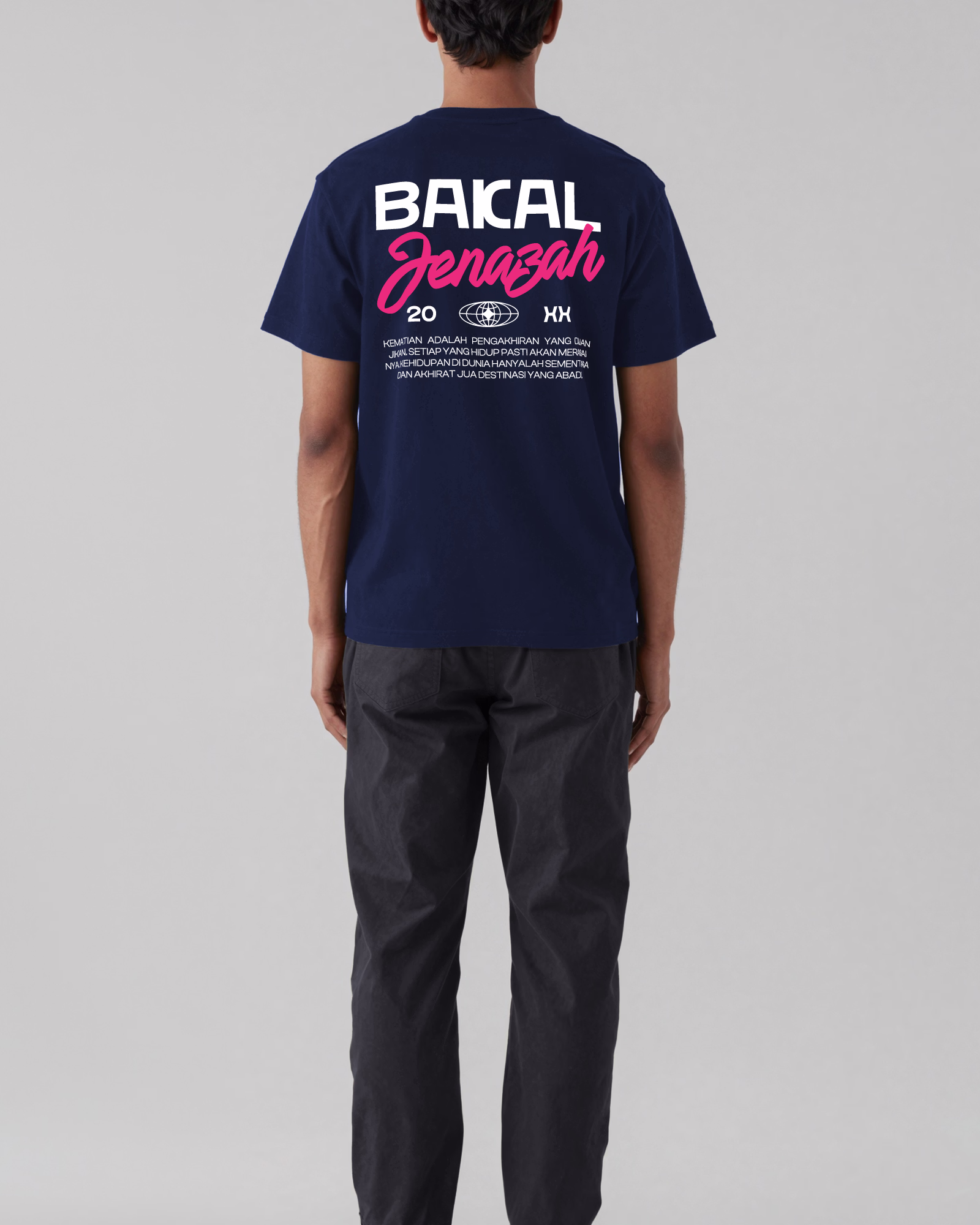 Jenazah Tee - Blue - Short Sleeve - Back - Model - v1