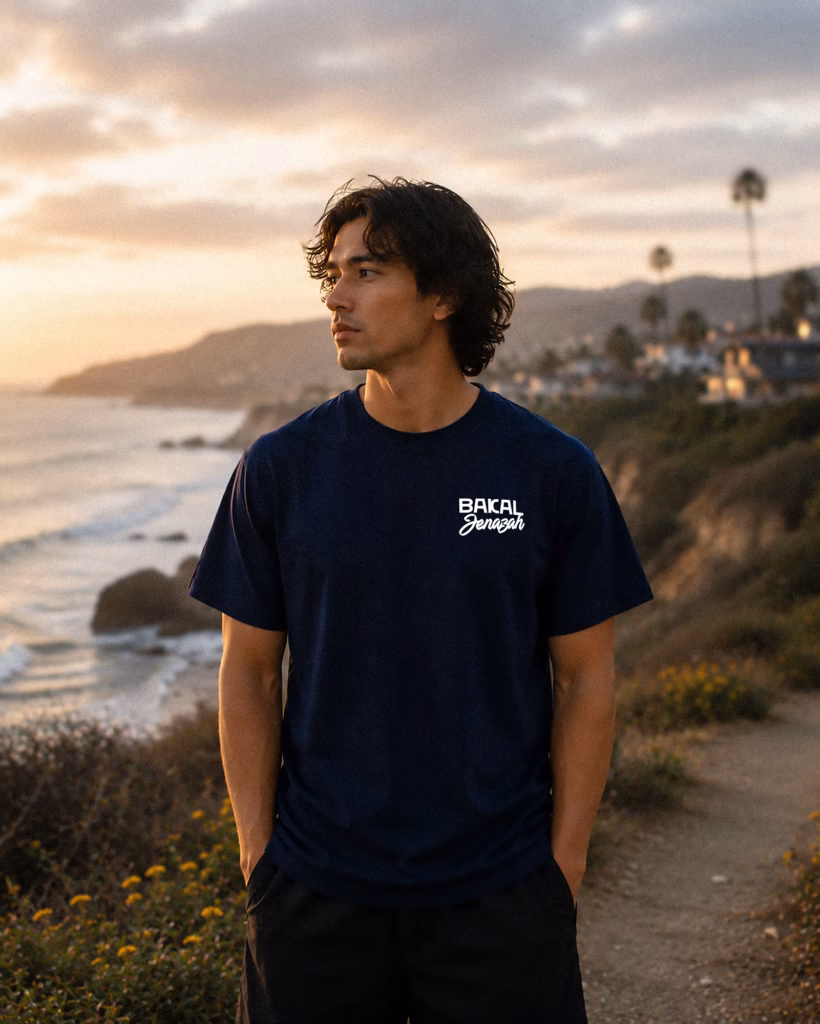 Jenazah Tee - Blue - Short Sleeve - Front - Lifestyle - v1