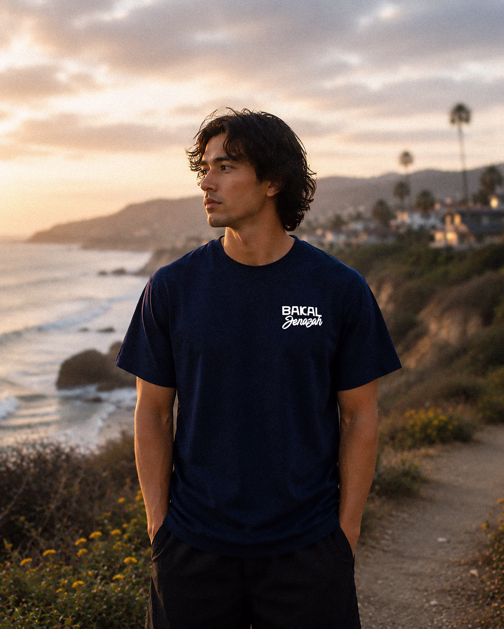 Jenazah Tee - Blue - Short Sleeve - Front - Lifestyle - v1