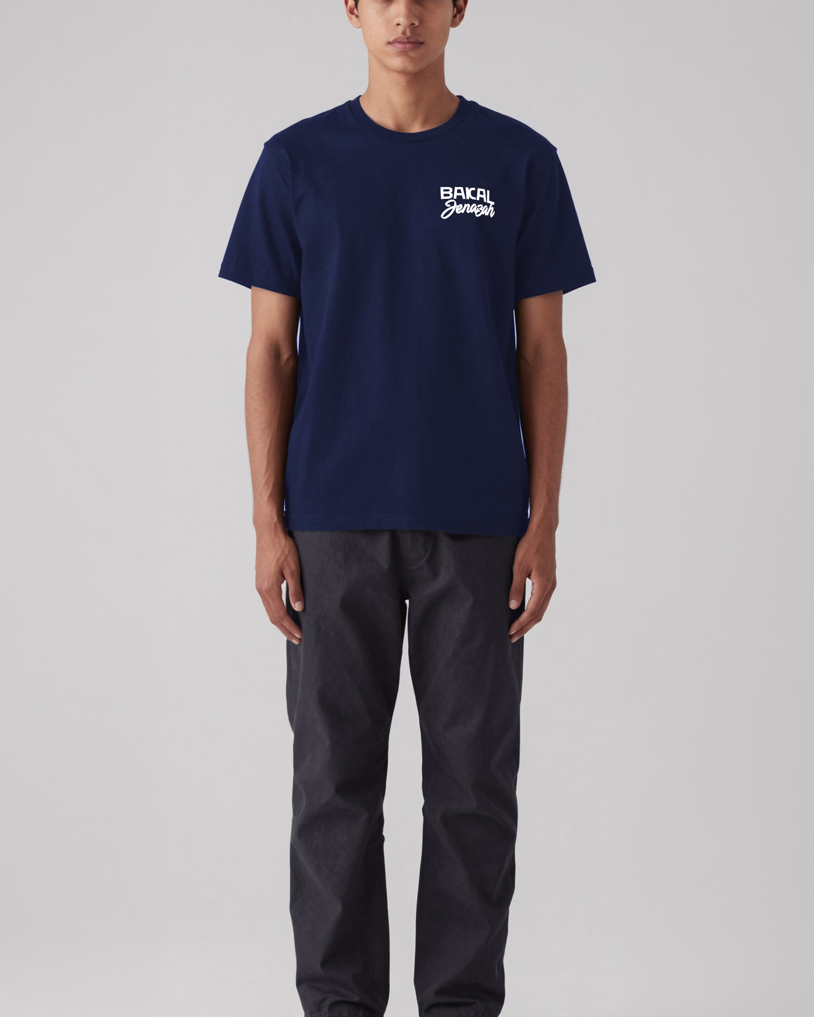 Jenazah Tee - Blue - Short Sleeve - Front - Model - v1