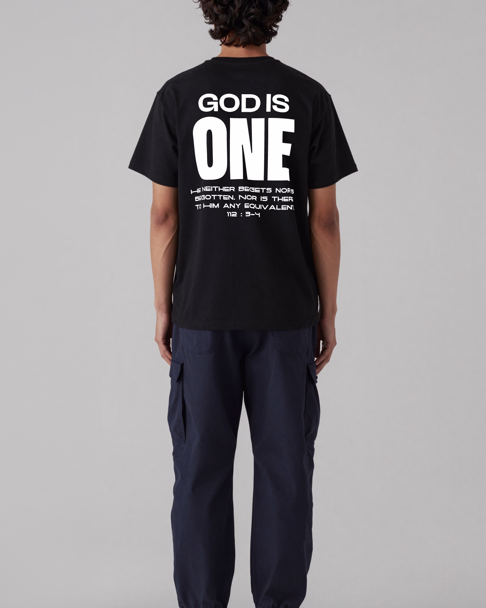 One Tee - Black - Short Sleeve - Back - Model - v1