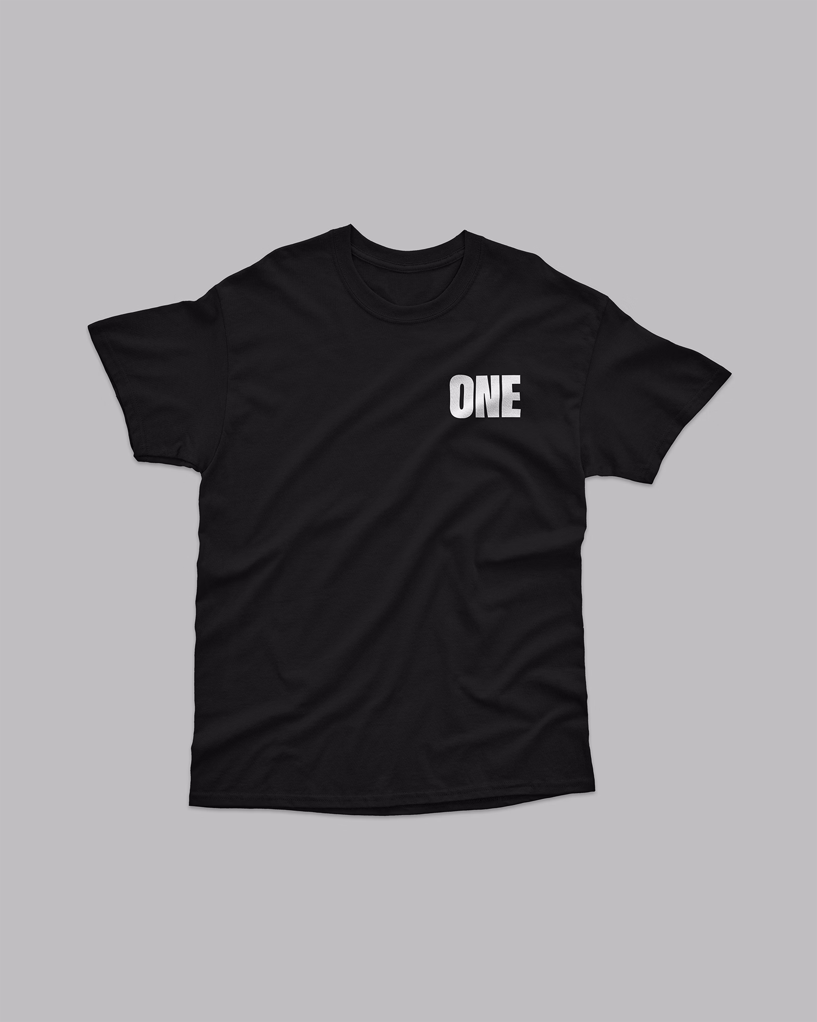 One Tee - Black - Short Sleeve - Front - Flat - v1
