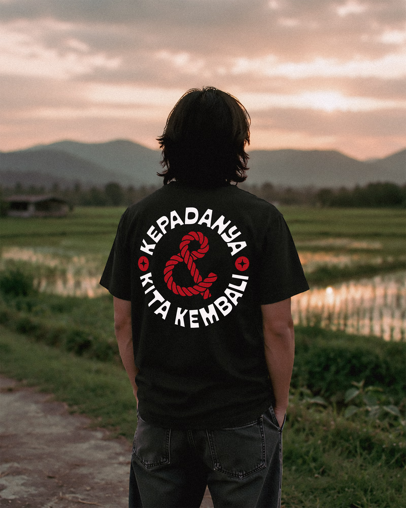 & Tee - Black - Short Sleeve - Back - Lifestyle - v1