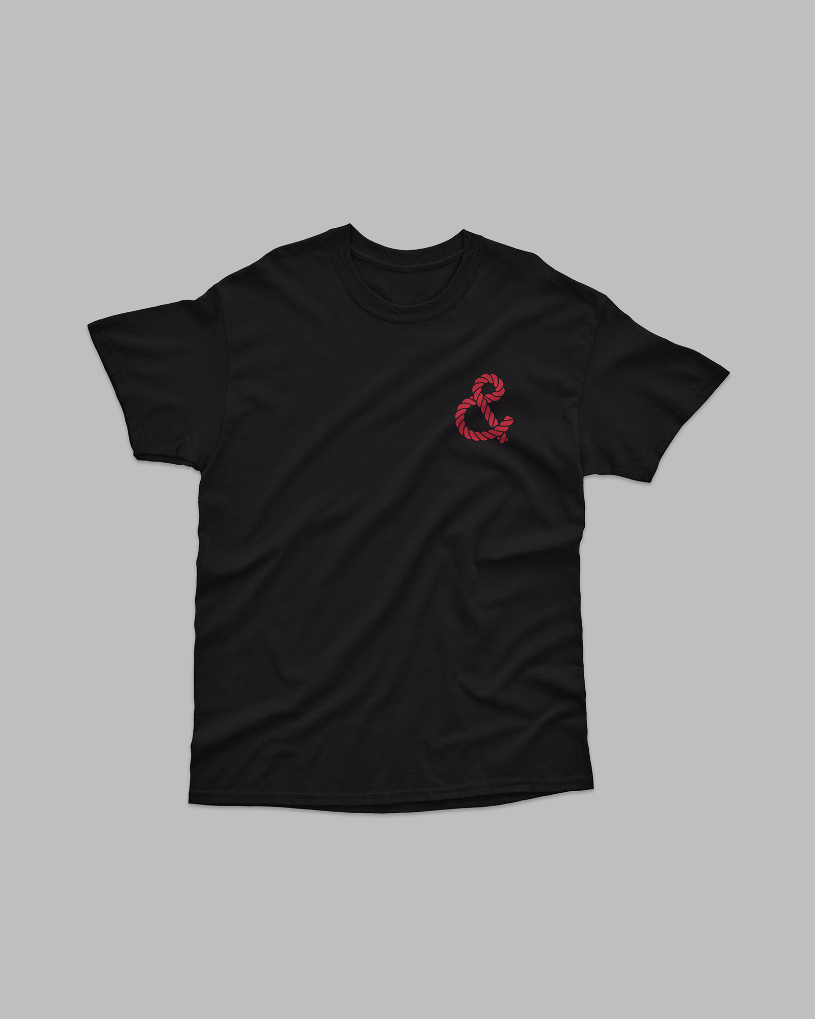 & Tee - Black - Short Sleeve - Front - Flat - v1